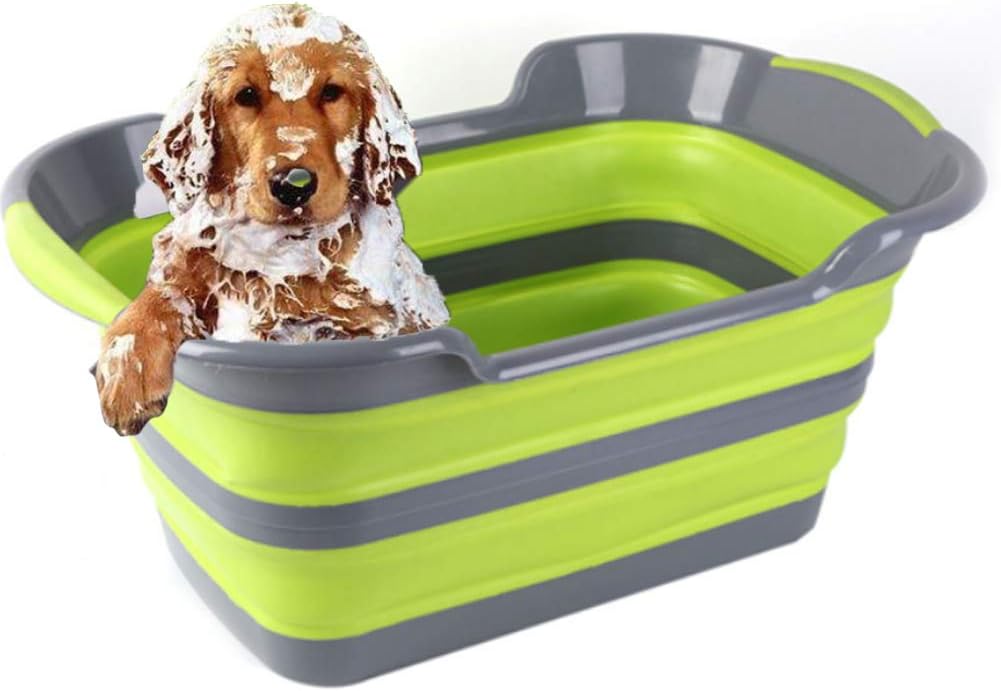 Collapsible Dog Cat Bath Tub Portable Foldable, Plastic Dog Pool Dog