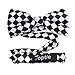 TopTie Mens Black & White Checkerboard Pre-Tied Satin Formal Bow Tie