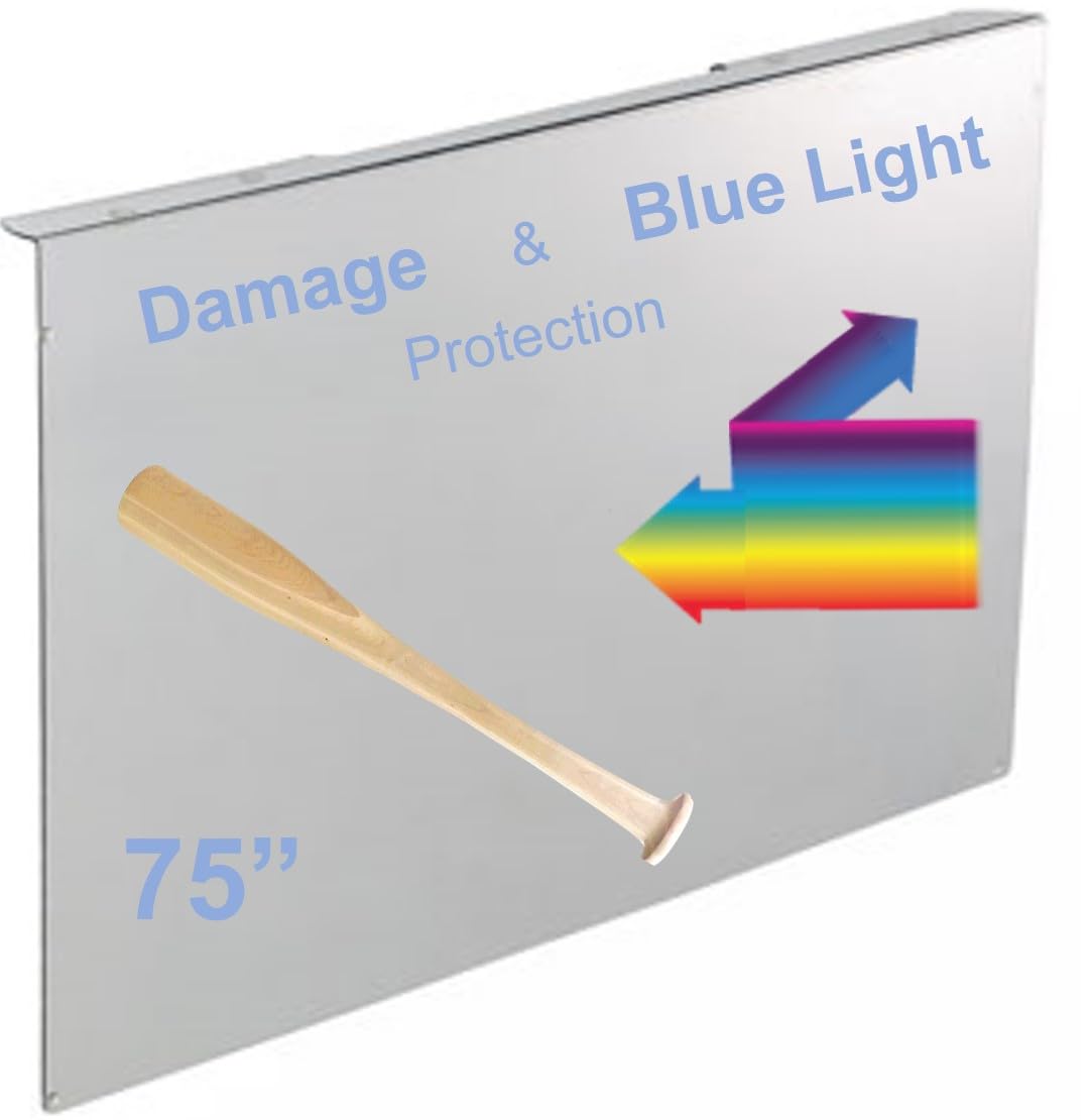 Photo 1 of 75 inch Blue Light and Damage TV Screen Protector. Protection Shield & Anti-Blue Light Filter Blocking UV for LCD LED 4K OLED QLED (65.7 x 37.8 inch)