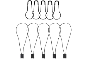 HDST-HOME 500 Pcs 7 Inch Hang Tag Fasteners Black Nylon Strings and 500 Pcs 0.85 Inch Black Metal Ground Safety Pins Clothes, Lock Pin Security Loop for Retail Store Clothing Accessory Price Pins