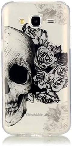 Samsung J7(2016) J710 Case,Skull Flower Design Slim Soft Transparent TPU Cover Back Protective Phone Shell for Samsung Galaxy J7(2016) J710