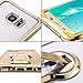 Galaxy S7 Edge Case, Netcosy Luxury Slim TPU Bumper Clear Case Cover with 360 Degree Rotatable Holder Stand for Samsung Galaxy S7 Edge (Gold)