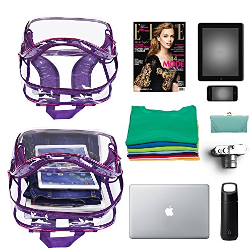 NiceEbag 6 In 1 Clear Backpack With Cosmetic Bag Set Makeup Pouch