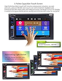 Eincar 6.2 pulgadas 5 puntos Pantalla táctil capacitiva multimedia Doble Din Estéreo para automóvil con navegación GPS incorporada Bluetooth DVD   CD 1080P Reproducción de video Puertos USB   microSD FM   AM   RDS Radio Subwoofer SWC