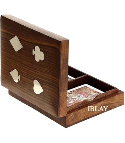 Unique Birthday Gift For Card Players Handcrafted Wooden Playing Card Holder With Premium Ace Cards - Gift Box Set Playing Card Storage Box - View #5
