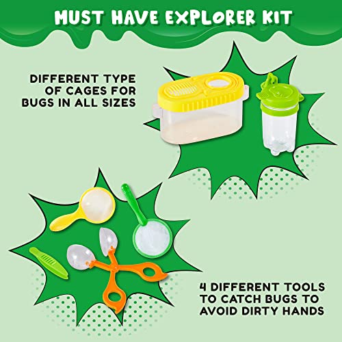 JOYIN Outdoor Explorer Kit, Bug Catcher for Kids (Vest, Hat, Flashlight