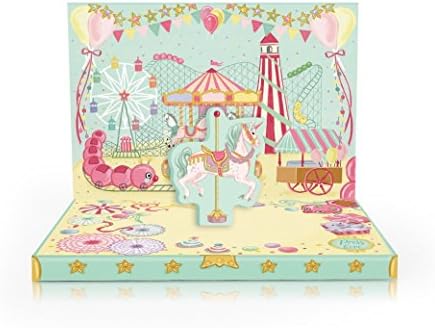 My Design Co.Music Box Card 3D Pop Out, 6 x 4.75-Inches, Fun At The Fair Carousel