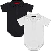 Jimonda Baby Boy Girl Collared Bodysuit,Polo Short Sleeve Romper, Pure Color Baby Clothes,Organic Cotton …