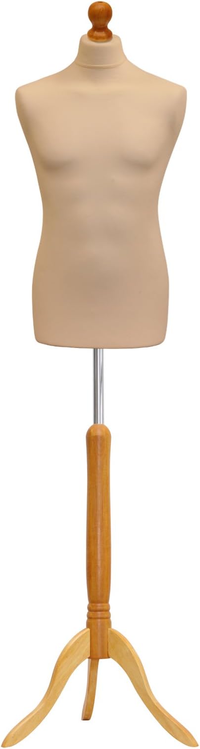 Ace of Space Male Tailor Dummy with Lightwood Stand Cream 101cm Chest 74cm