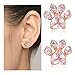 Dainty Paw Post Stud Earring - 18K Rose Gold FiII Cubic Zirconia Statement Earrings Hypoallergenic Jewelry for Puppy Lovers