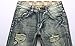 Men's Ripped Slim Fit Straight Denim Jeans Jogger Pants Vintage Style with Broken Holes W42