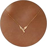 Plenky Gold Necklace for Women-14K Gold Plated Bow,Dragon,Shell, Palm Tree, Seahorse, Conch Shell,Sardines, Cowboy Boot,Bat,Bunny Pendant Beachy Jewelry for Women Gifts
