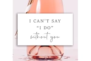 INVITATIONHOUSE I Can't Say I Do Without You Bridesmaid Proposal Mini Champagne Labels - Set of 8 (Black)