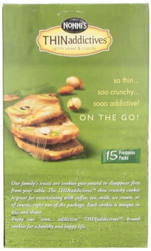 Nonnin's Thin Addictives Crunchy Cookies, Pistachio Almond, 12.2 Ounce