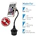 Macally Magnetic Cup Holder Phone Mount with Strong Magnet and Extra Long Neck & 2 Metal Plates - Cupholder Phone Holder Universal Fit for iPhone s, Samsung Galaxy, and All Cell Phones