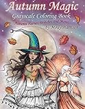 Autumn Magic Grayscale Coloring Book: Autumn Fairies, Witches, and More! by Molly Harrison