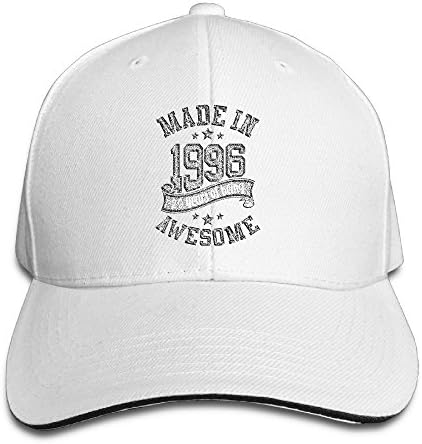 Adults Made In 1996 Awesome 20th Birthday Adjustable Sandwich Hat Cap White