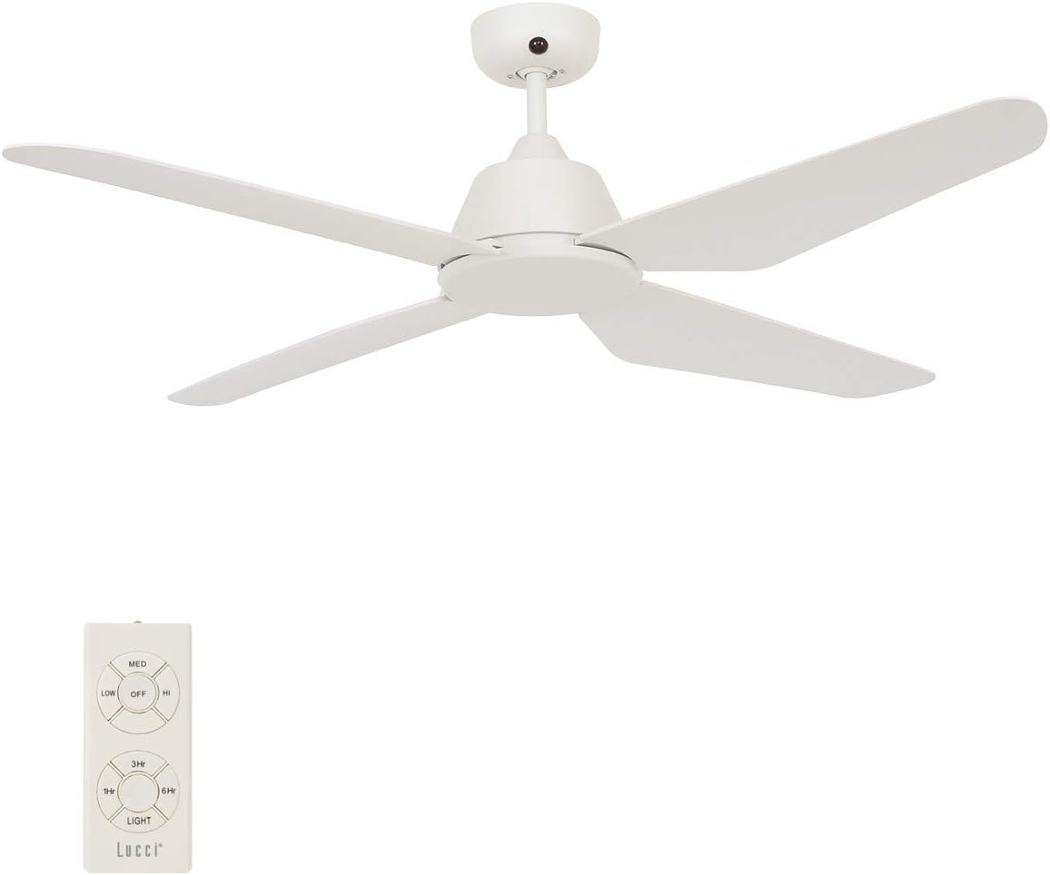 Beacon Lighting Lucci Air Aria 132cm Ceiling Fan and Remote in White