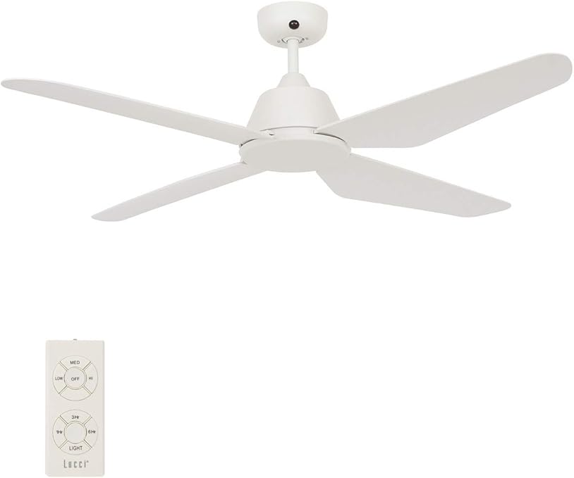 Beacon Lighting Lucci Air Aria 132cm Ceiling Fan and Remote in White