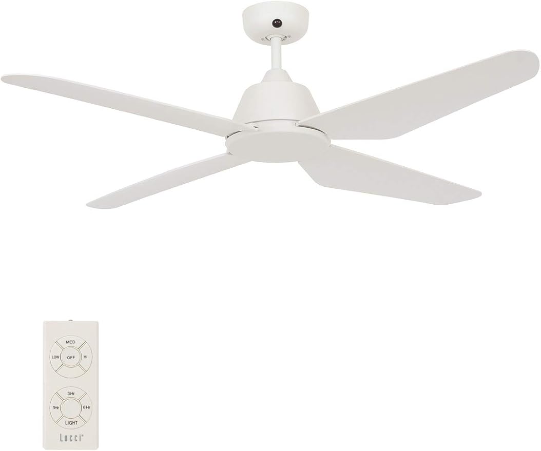 Beacon Lighting Lucci Air Aria 132cm Ceiling Fan and Remote in White