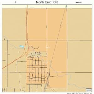 Amazon.com: Large Street &amp; Road Map of North Enid, Oklahoma OK ...