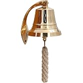 THDC Solid Brass BellWall Mount, Brass Maritime Duty Watch Ship?s Bell (5", Polished Brass)