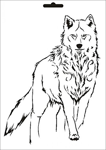UMR-Design W-635 Wolf Textil- / wallstencil Size A5