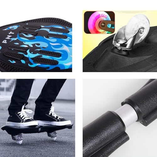 Magnitt Caster Board, Deluxe Junior Skateboard with Illuminating Wheels for More Excitement,Fun and Visibility, Twistboard for Kids 8+, Upgrade Color