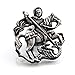 ST.GEORGE ON HORSE SLAYING DRAGON CHRISTIAN ART SILVER LAPEL PIN GIFT BOX
