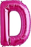 Letter D - Magenta Helium Foil Balloon - 34 inch
