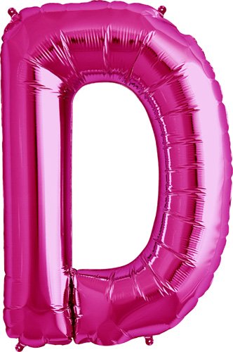 Northstar Balloons Letter D - Magenta Helium Foil Balloon - 34 inch