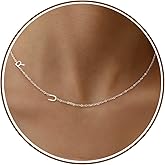 DONYUDE Initial Necklaces for Women，Name Necklace Gold Sideways Dainty Initial Necklaces for Women 2 Initials Adjustable Gold Choker Necklace for GLfriend Friend Gifts for Adults Jewelry