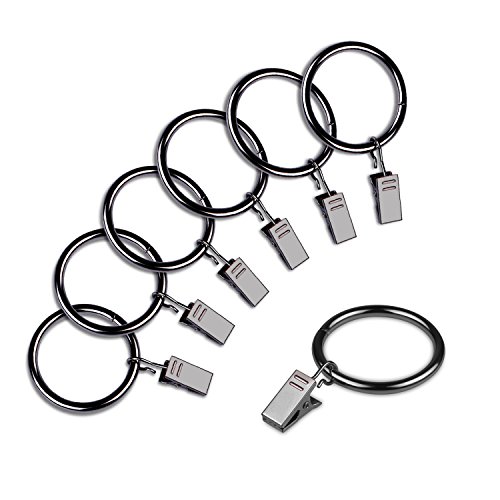 DDSKY Pack of 20 Rustproof Drapery Window Clip Rings,Cafe Curtain Rings,Ring with Hook,Stainless Steel Mental (Brown/1.5" Interior Diameter) - Thumbnail 5