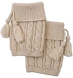 FUNKY JUNQUE'S CC Cable Knit BOOT CUFF (Boot Sock Topper) with Tassel