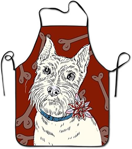 Dog Like Bone Personalized Waist Adjustable Durable Apron Unisex Kitchen Cooking Comfortable Apron Grill Cooking Baking Crafting Chef Apron Commercial Restaurant Apron