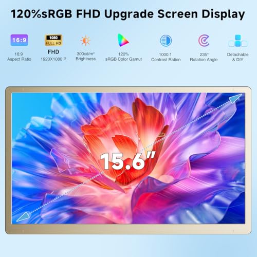KEFEYA Monitor Portatile per Laptop, 15.6” Triplo Schermo PC Portatile, FHD 1080P Ultra-sottile Portable Monitor per 13-17.3” Laptops, Plug and Play Compatibile con Windows/Mac