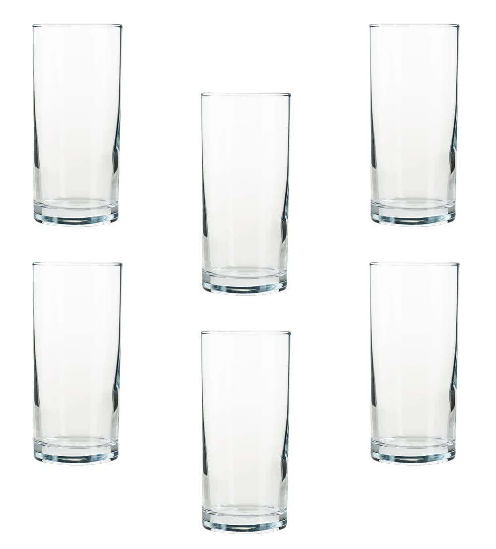 Glasshop Highball Tumbler Glass Set - Versatile Glasses for Water, Juice, and Cocktails - 295 ml (Pack of 6)