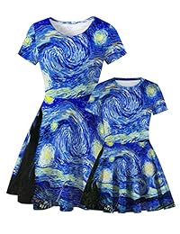 Glurear Vestido de manga corta con estampado 3D para mujer