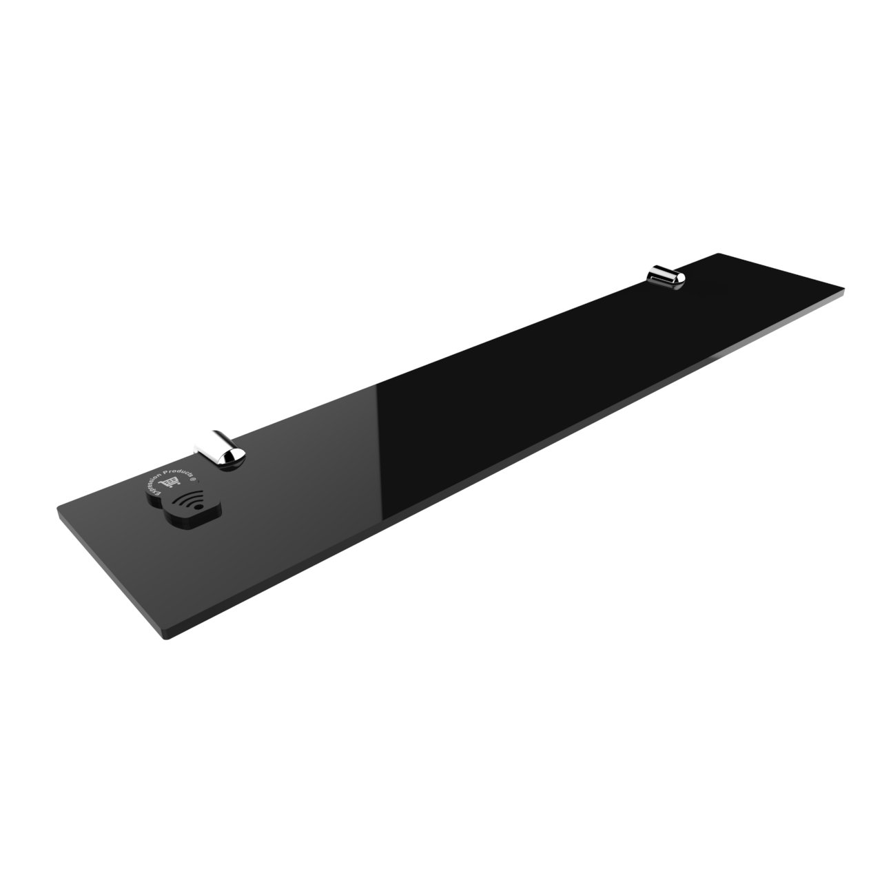 Expression Products Straight Acrylic Safety Shelf 500mm x100mm, Bathroom, Bedroom, Office, Free Trolley Token Material Sample Included per Shipment, Black