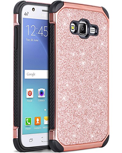 Galaxy j7 case, bentoben 2 in 1 luxury glitter bling hybrid slim …