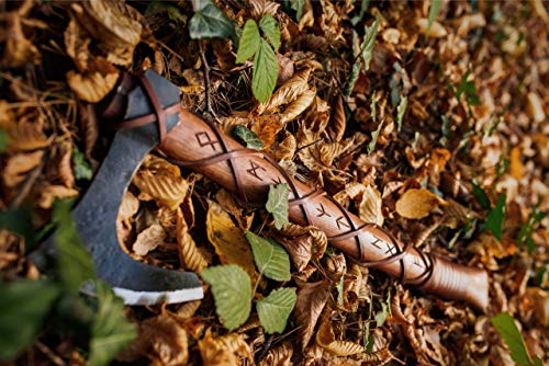 Norse Tradesman One-Handed 24" Viking Battle Axe w/Hand-Engraved Runes | The Skeggøx - Thumbnail 6