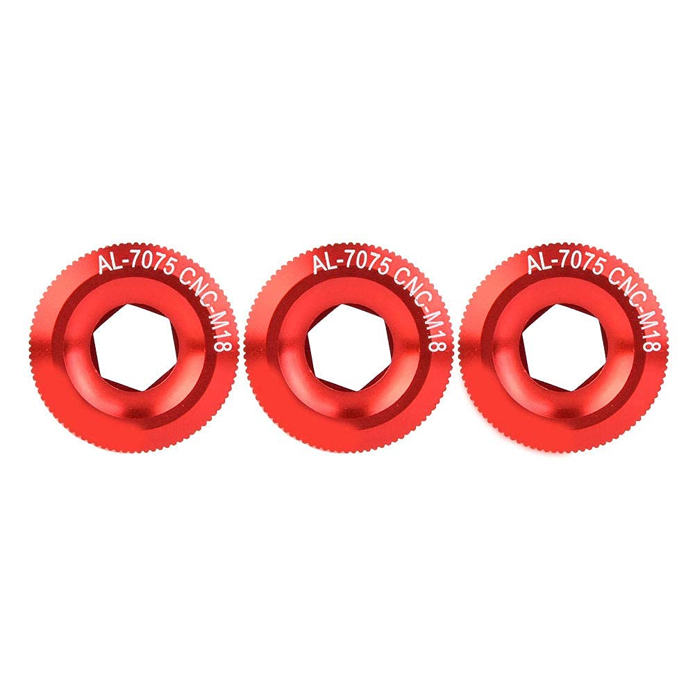 Alomejor Bike Crank Aluminum Alloy Crank Plate Crank Cover Bicycle Crankset Screw 3Pcs 18mm(red)