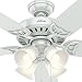 Hunter Fan Company, 53062, 52 inch Studio Series White Ceiling Fan with LED Light Kit and Pull Chain