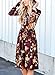 ZESICA Women's Long Sleeve Floral Pockets Casual Swing Pleated T-shirt Dress Burgundy X-Large