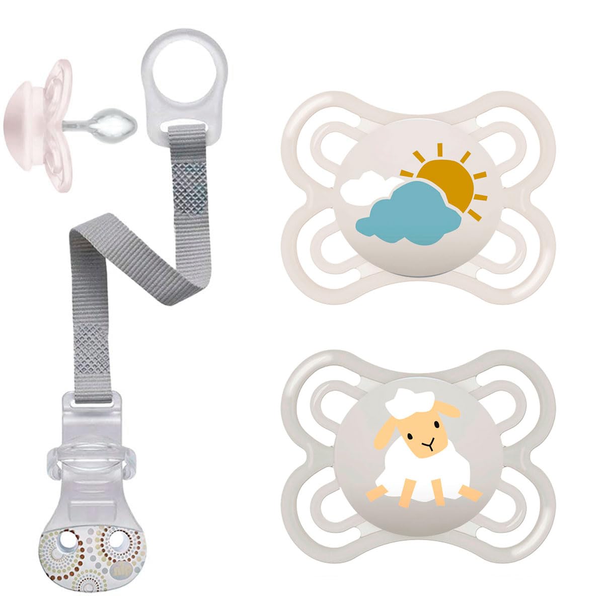 MAM Perfect Day & Night Dummies 0-6 incl.2 Steril.Boxes + BabyFehn Pacifier Holder