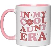 Fatbaby Funny Aunt Coffee Mug Gifts, Humorous Birthday Christmas Baby Announcement Mother’s Day Gifts for Auntie to be, In My Cool Aunt Era Tea Cup 11oz