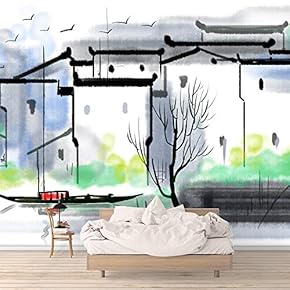 Wall Mural Traditional Chinese Ink and Wash Painting Removable Self-Adhesive Large Wallpaper - 66x96 inches