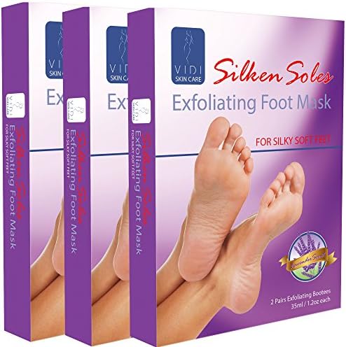 Foot Peel Mask Exfoliant 3 X 2 Pack Lavender Dry Skin Feet Treatment for Baby Soft Silken Soles by VIDI