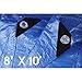 Hanjet 8' x 10' Tarps Heavy Duty Waterproof Outdoor Multi-Purpose 5 Mil Thick Reinforced Black Corner for Camping Shelter Boat Pool Roof Cover with Grommets Blue…