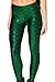 JNTworld Women Sexy Mermaid Fish Scale Hologram Soft Shine Leggings, L, Emerald